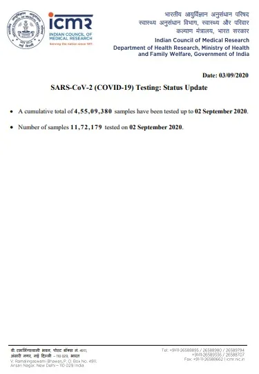 india coronavirus samples tested icmr 